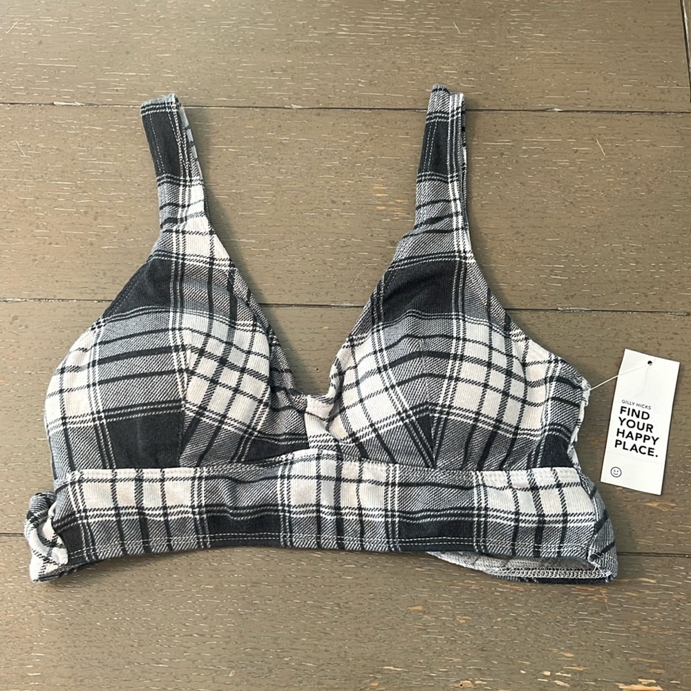 Gilly Hicks Black & White Plaid Bralette